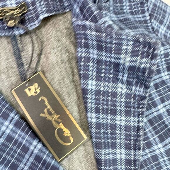 DG2 Jacket Womens 2X Blue Plaid Pattern Long-Sleeve Notch Lapel Blazer Preppy - Picture 6 of 9